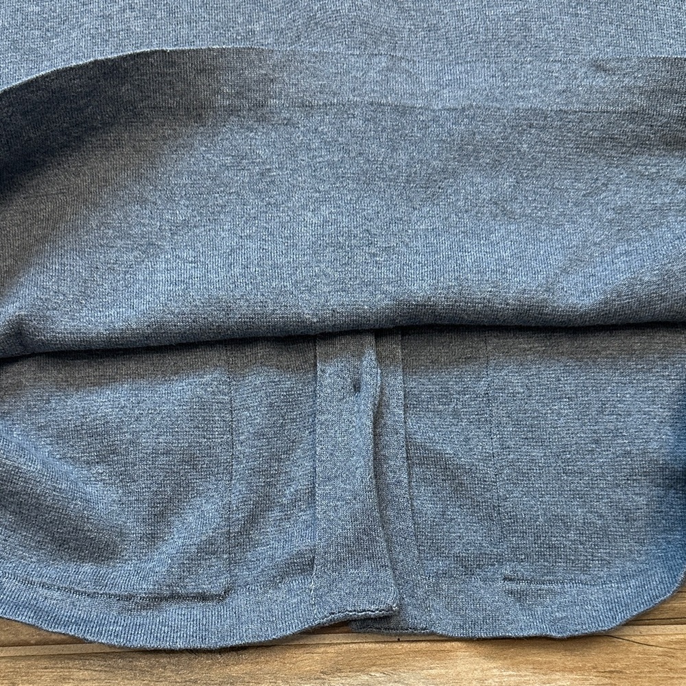 Wrap Charcoal Gray Button-Front Women's Sweater Jacket - Picture 13 of 13